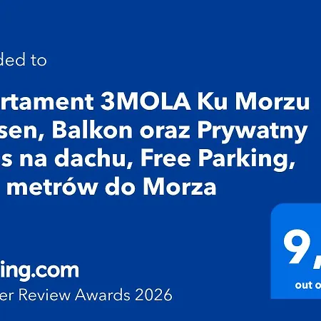 3mola Ku Morzu - Basen, Balkon Oraz Prywatny Taras Na Dachu, Free Parking, 150 Metrow Do Morza דירה *